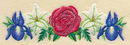 Red White & Bloom Border in Watercolor - Image 4