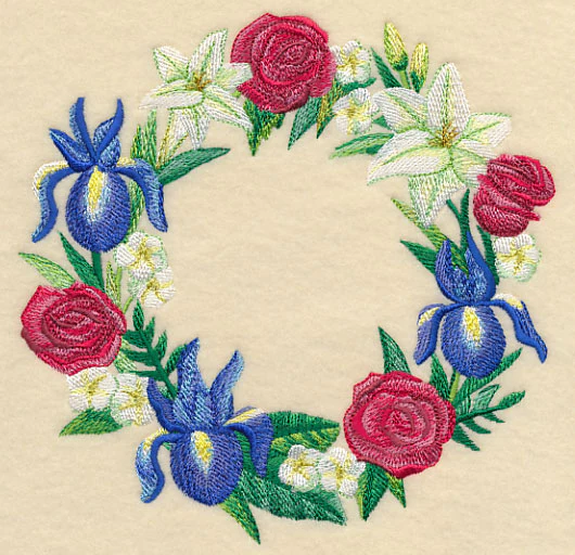 Red White & Bloom Wreath in Watercolor - Image 2