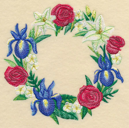 Red White & Bloom Wreath in Watercolor - Image 3
