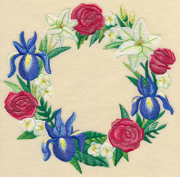 Red White & Bloom Wreath in Watercolor - Image 5