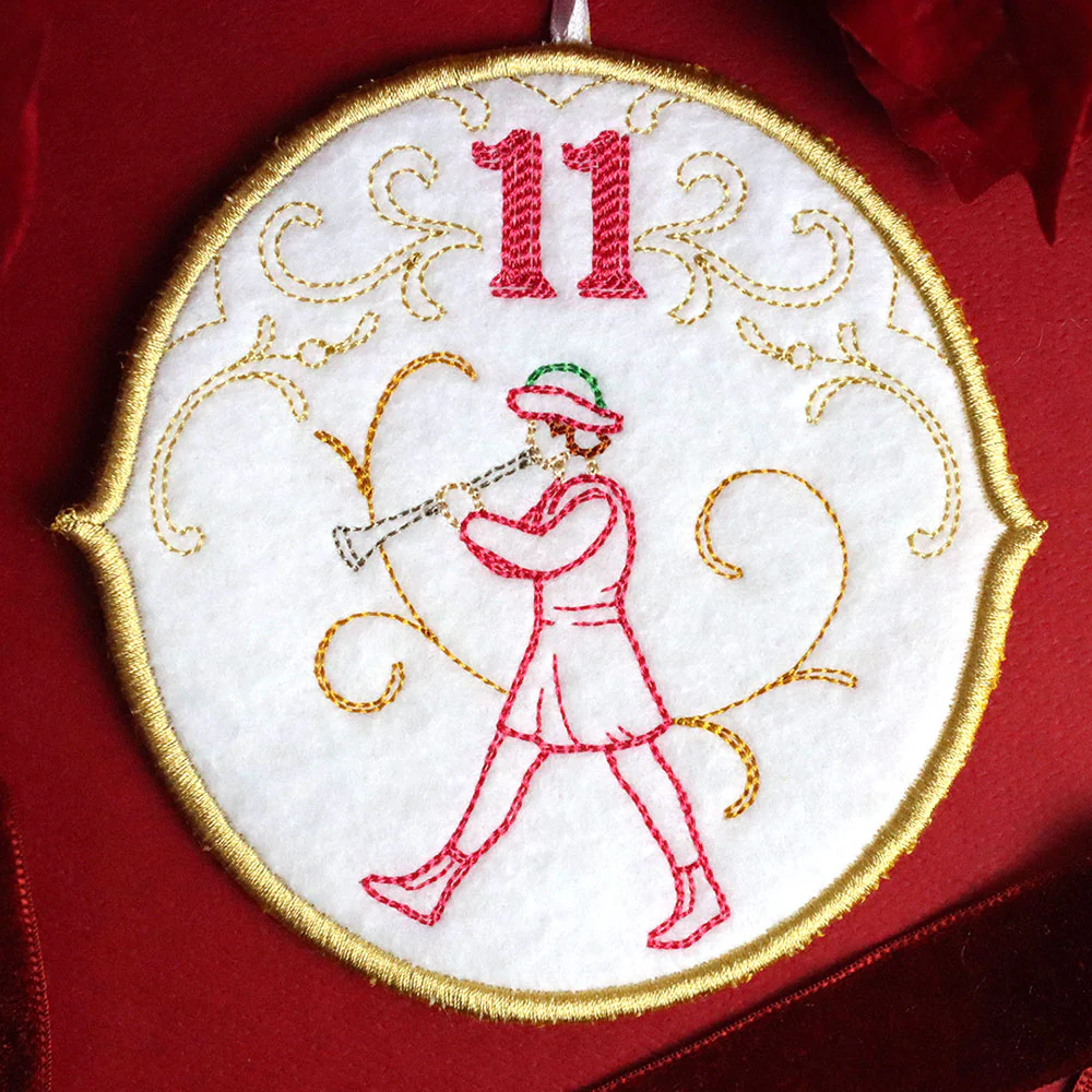Regal 12 Days of Christmas - Eleven Pipers Piping Ornament (In-the-Hoop) - Image 4