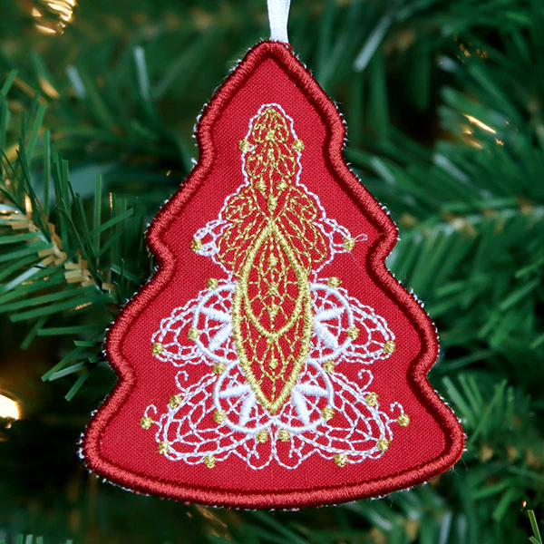 Regal Renaissance Christmas Tree Ornament (In-the-Hoop) - Image 3
