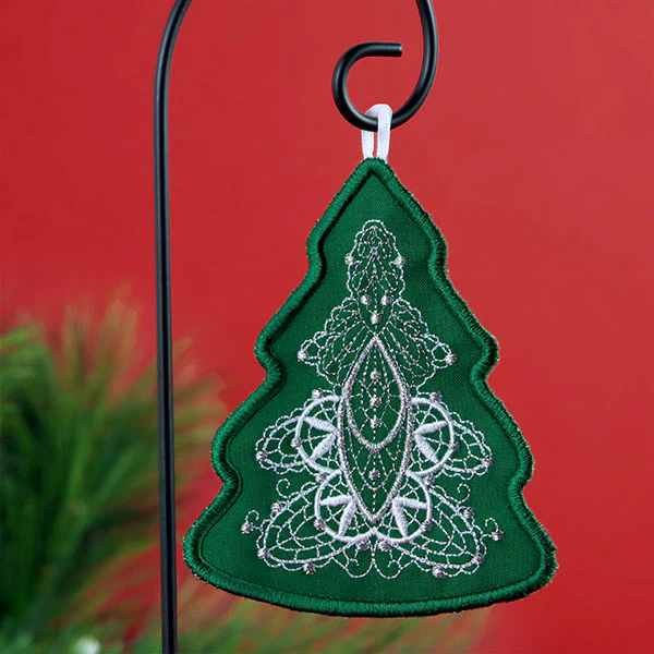Regal Renaissance Christmas Tree Ornament (In-the-Hoop) - Image 4