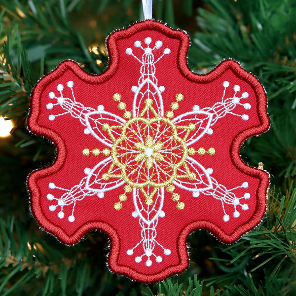 Regal Renaissance Snowflake Ornament (In-the-Hoop) - Image 3