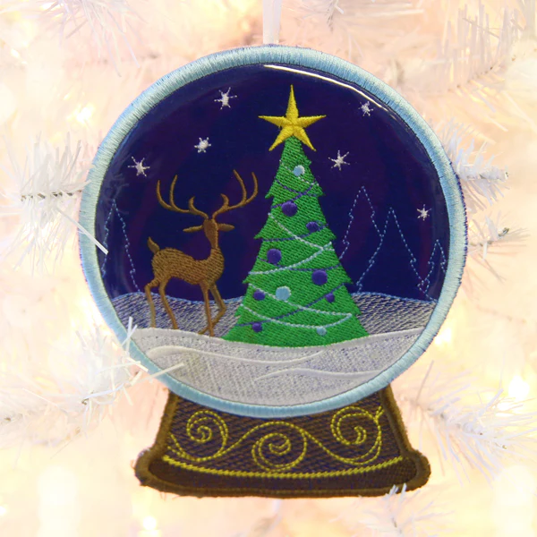 Reindeer Snowglobe Ornament (In-the-Hoop) - Image 3