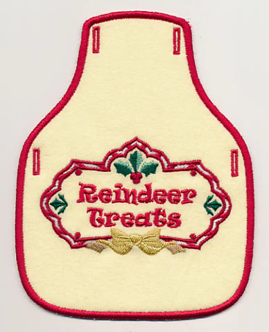 Reindeer Treats Label Bottle Apron (In-the-Hoop)