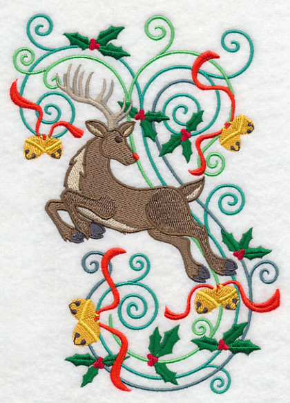 Reindeer with Christmas Flourish - Image 2