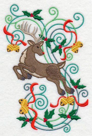 Reindeer with Christmas Flourish - Image 3