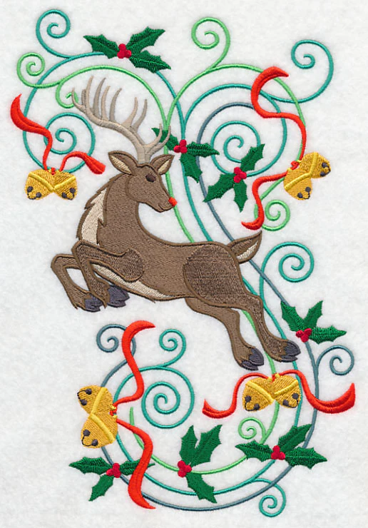 Reindeer with Christmas Flourish - Image 4