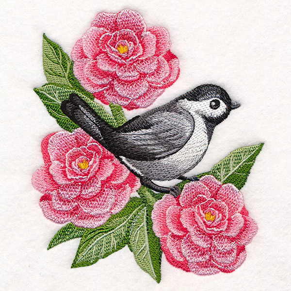 Resting Chickadee in Peonies - Image 3