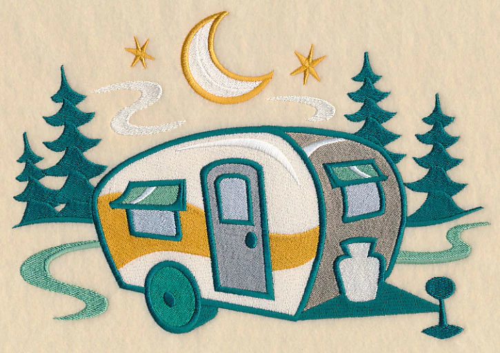 Retro Camping Camper Scene - Image 5