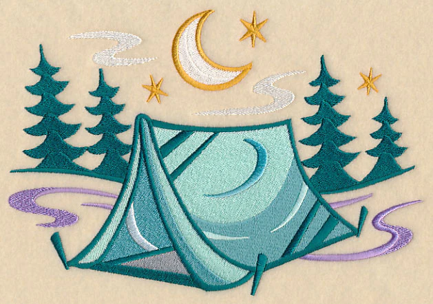 Retro Camping Tent Scene - Image 2