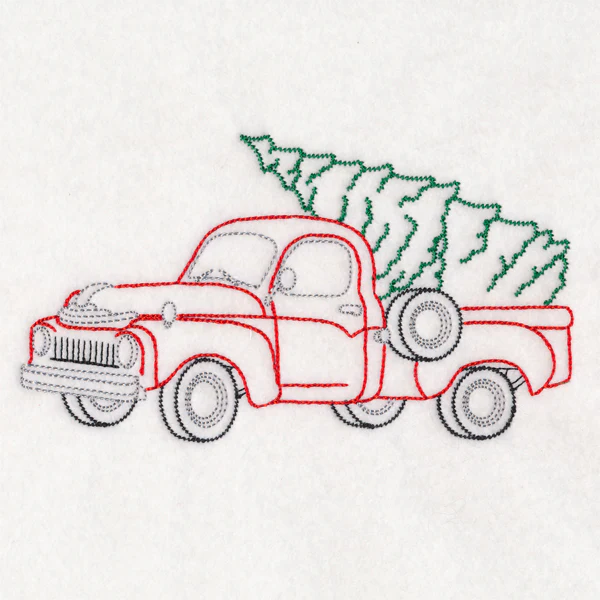 Retro Christmas Truck (Vintage) - Image 4