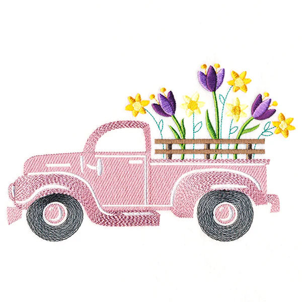 Retro Crocus Flower Truck - Image 2