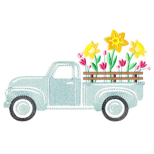 Retro Daffodil Flower Truck - Image 2