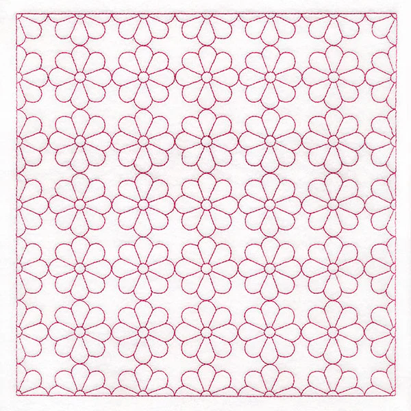 Retro Details Flower Quilting Pattern 2 (Double Run)