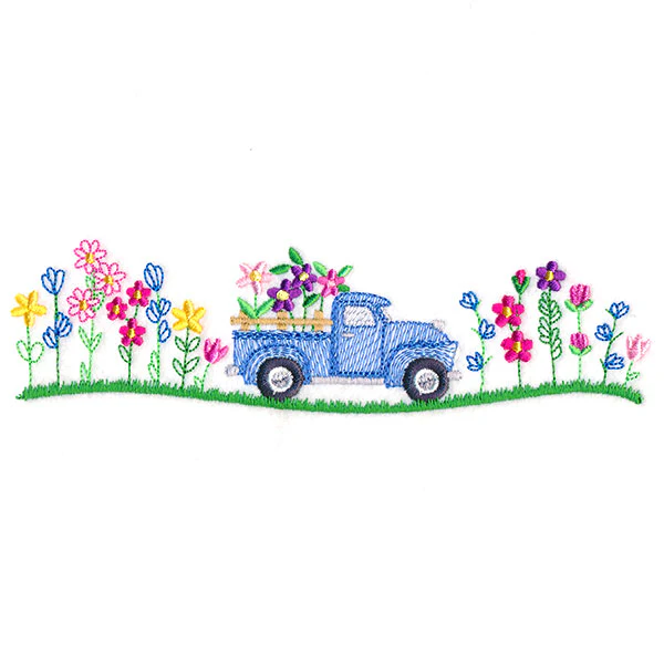 Retro Flower Truck Border - Image 7