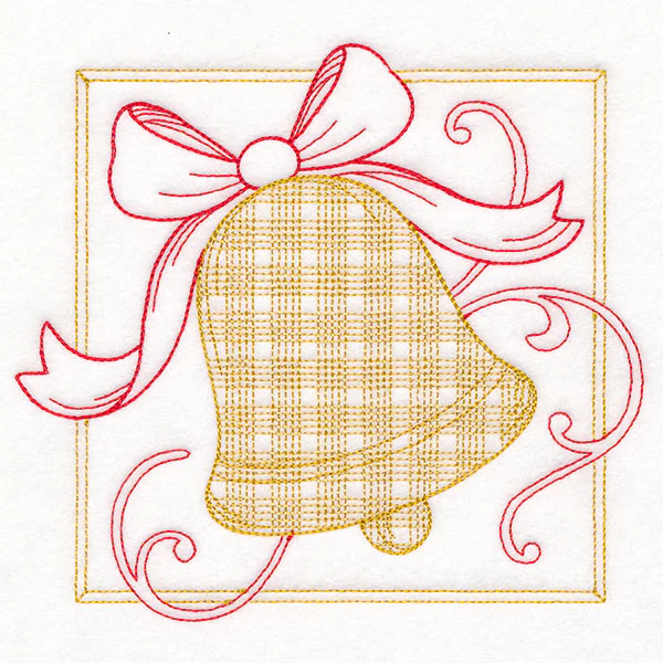 Retro Gingham Christmas Bell - Image 3