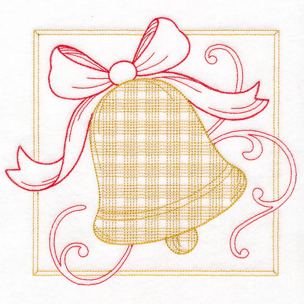 Retro Gingham Christmas Bell - Image 6