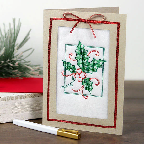 Retro Gingham Christmas Holly - Image 2