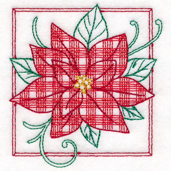 Retro Gingham Christmas Poinsettia - Image 5