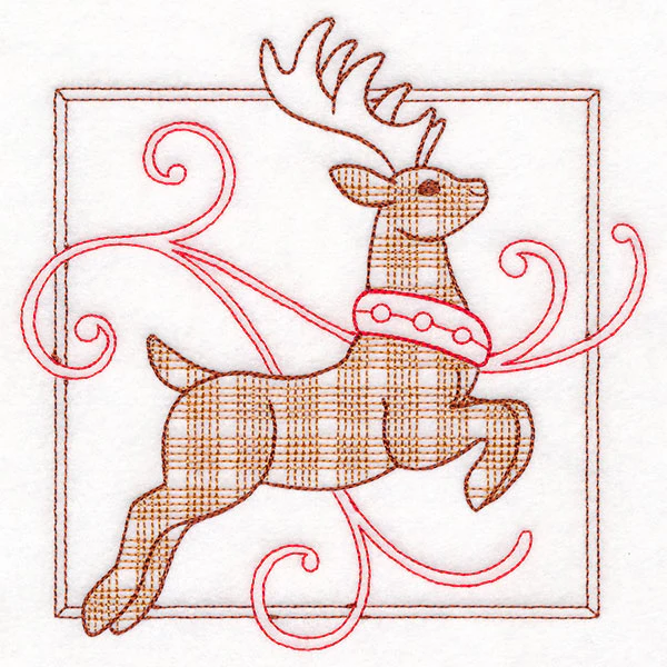 Retro Gingham Christmas Reindeer - Image 3