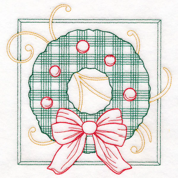 Retro Gingham Christmas Wreath - Image 2