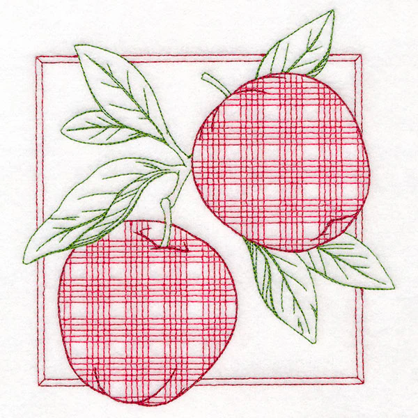 Retro Gingham Fruit -Apples - Image 5