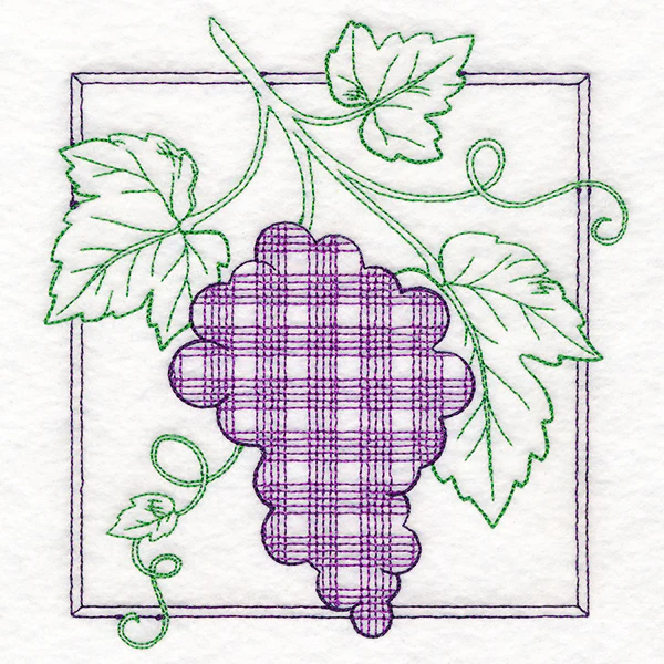 Retro Gingham Fruit - Grapes - Image 3