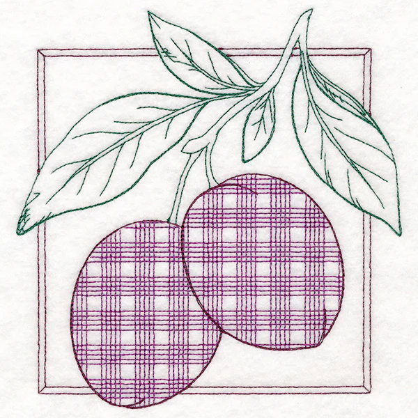 Retro Gingham Fruit - Plums - Image 2