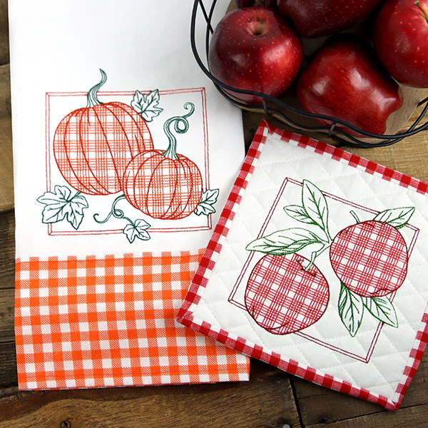 Retro Gingham Fruit - Pumpkin - Image 6