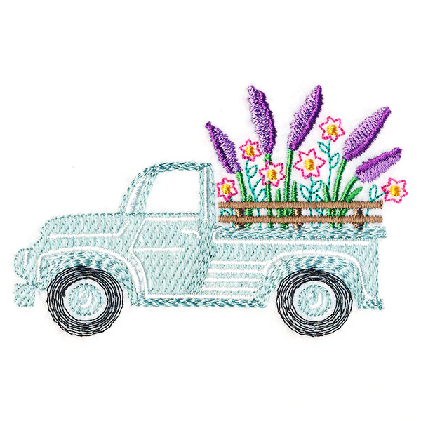 Retro Lilac Flower Truck - Image 4