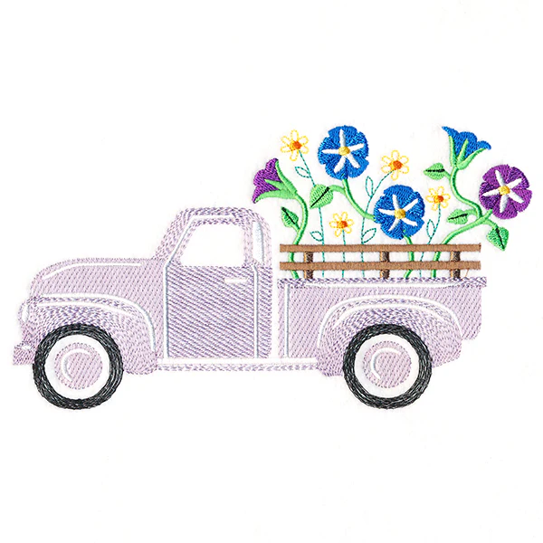 Retro Morning Glory Flower Truck - Image 2