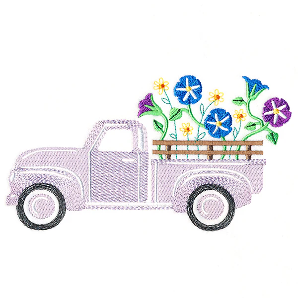 Retro Morning Glory Flower Truck - Image 3