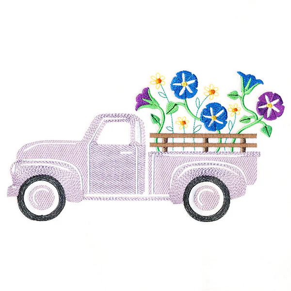 Retro Morning Glory Flower Truck - Image 5