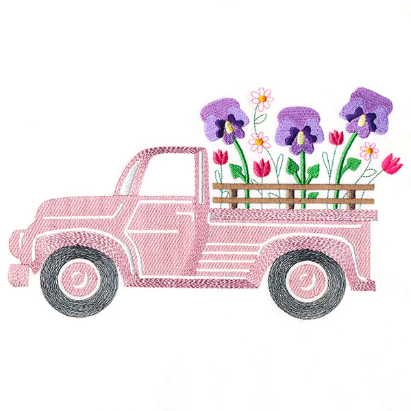 Retro Pansy Flower Truck - Image 5