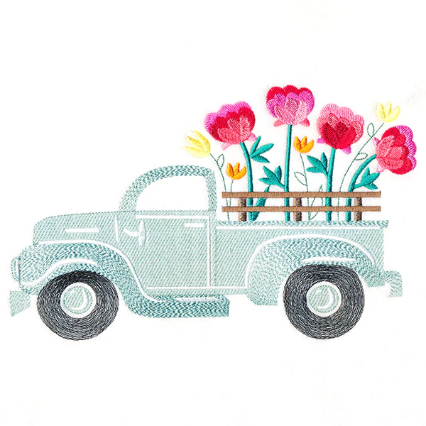 Retro Peony Flower Truck - Image 5