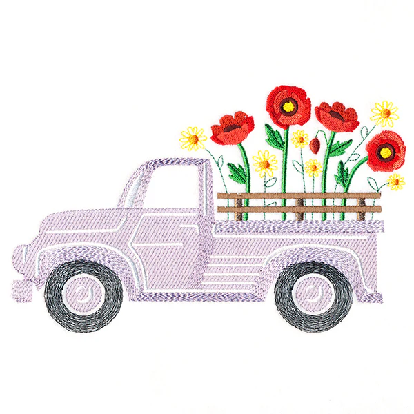 Retro Poppy Flower Truck - Image 2