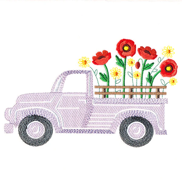 Retro Poppy Flower Truck - Image 3