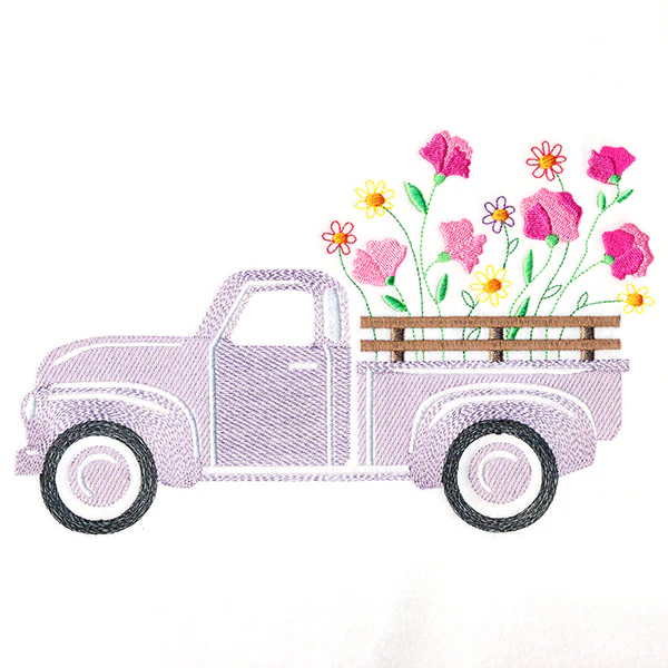 Retro Sweet Pea Flower Truck