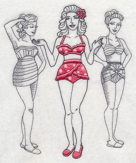 Retro Swimwear Fashion Plate - Bikini - Image 2