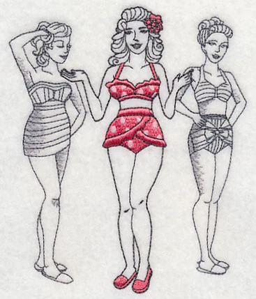 Retro Swimwear Fashion Plate - Bikini - Image 3