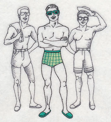 Retro Swimwear Fashion Plate - Trunks - Image 3