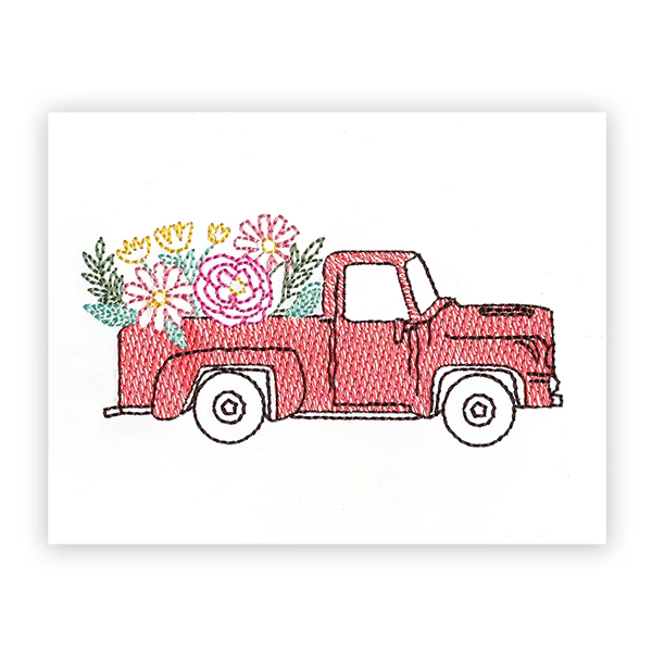 Retro Truck and Blooms (Cardstock) - Image 3