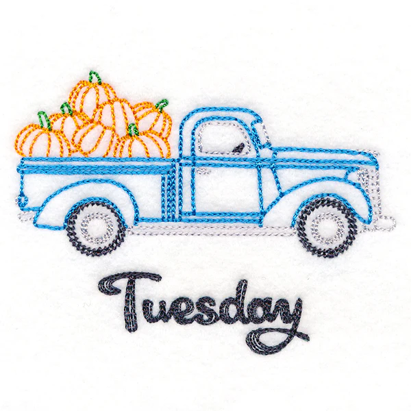 Retro Truck With Pumpkins on Tuesday (Vintage) - Image 2