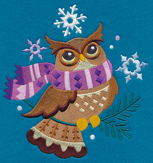 Retro Winter Owl