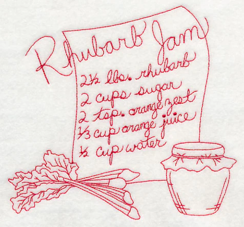 Rhubarb Jam (Redwork) - Image 3