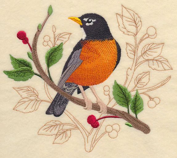 Robin with Delicate Branches - Image 4