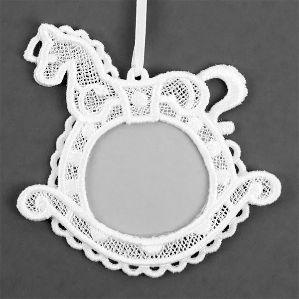 Rocking Horse Photo Frame Ornament (Lace) - Image 2