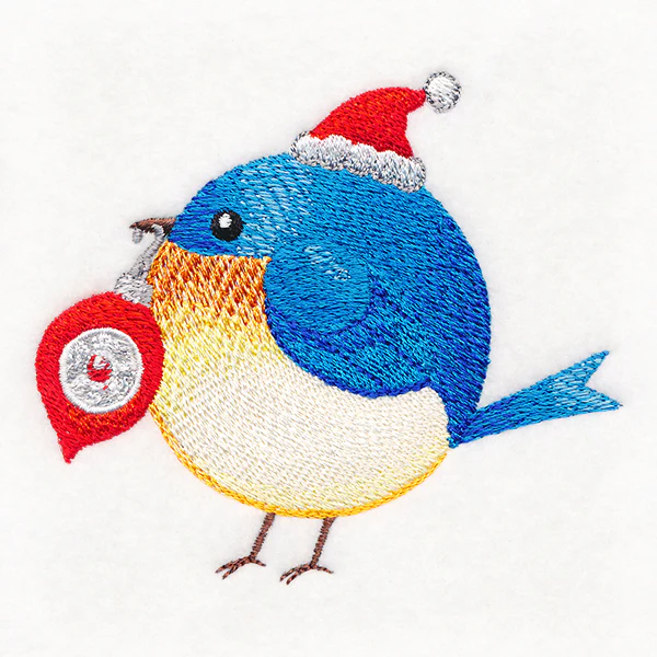 Roly-Poly Christmas Blue Bird - Image 2